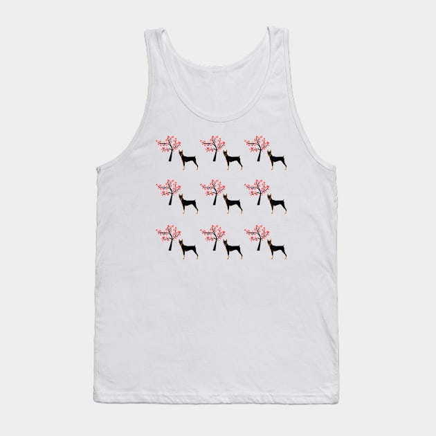 Doberman pinscher dog pattern Tank Top by Maful